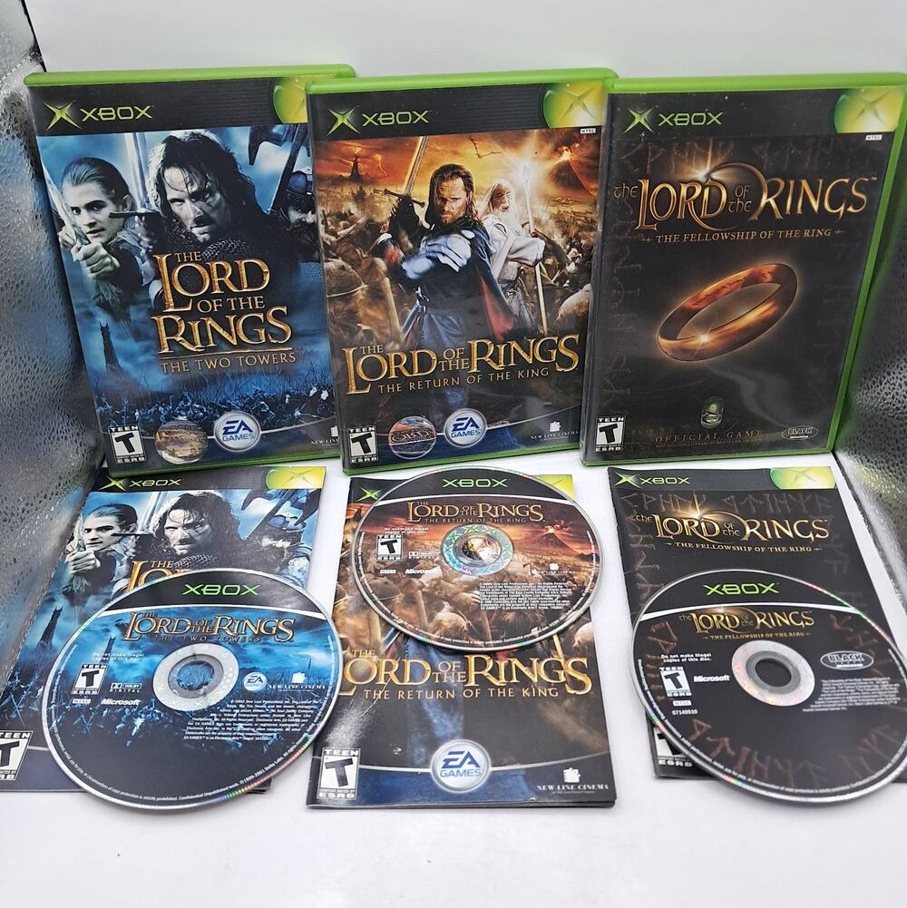 Lord of the Rings Trilogy Xbox Game Lot Fellowship Ring, Two Towers, Return King